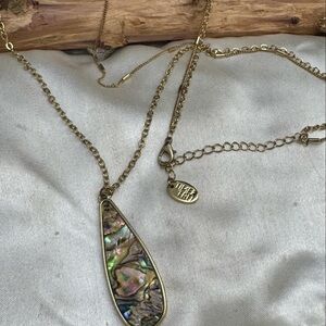 Gold Abalone Pendant Necklace Time and Tru.